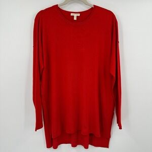 Eileen Fisher Red‎ Knit Long Sleeve Tunic Sweater Top M M